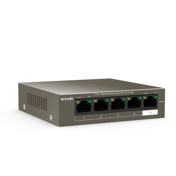 Tenda 5 Ports Gigabit -4-63W PoE